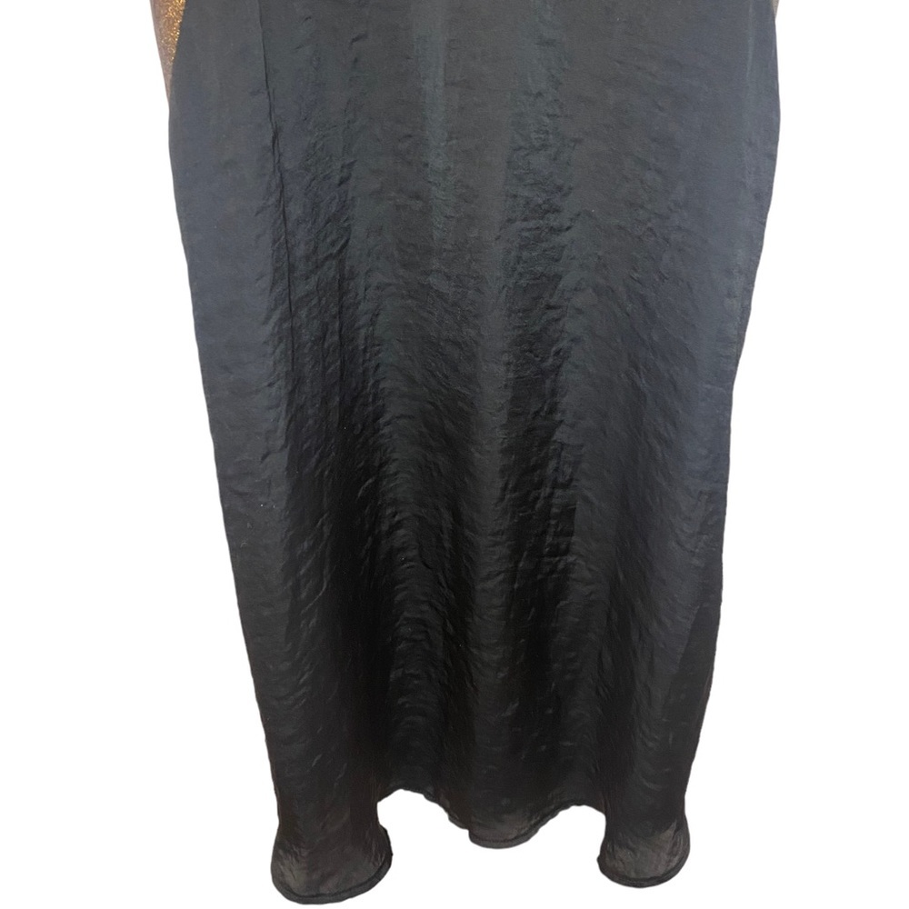 Zara Black & Gold Metallic Lace Slip Dress Size Small - Picture 3 of 4